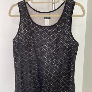 J. Crew Black Patterned Tank